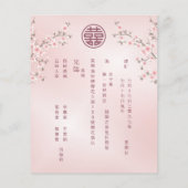 BUDGET TWEETALIG | Roze Bloemen Chinese bruiloft (Achterkant)