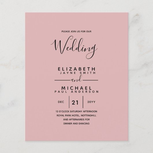 Budget Tweetalig Spaans BODA Engelse Trouw Flyer (Voorkant)