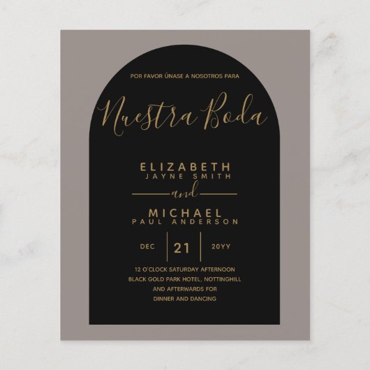 BUDGET Tweetalig Spaans Bruiloft Engels Huwelijk (Achterkant)