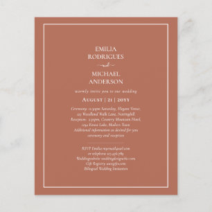 BUDGET Tweetalige Bruiloft Boda Terracotta Modern Flyer