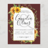 BUDGET Tweetalige Zonnebloemen Spaanse Bruiloft Bo Flyer (Achterkant)