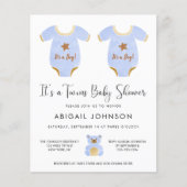 Budget Twin Boys Baby shower Uitnodiging (Voorkant)