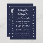 Budget Twinkle Little Star Baby shower Invitation (Voorkant / Achterkant)