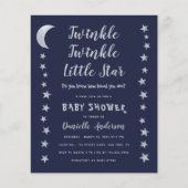 Budget Twinkle Little Star Baby shower Invitation (Voorkant)