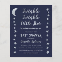 Budget Twinkle Little Star Baby shower Invitation