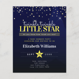 Budget Twinkle Little Star Baby shower Invitation Flyer