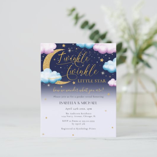 Budget Twinkle Twinkle Little Star Gender Reveal (Staand voorkant)