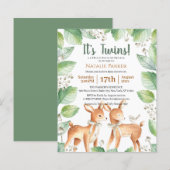 Budget Twins Forest Woodland Floral Baby shower (Voorkant / Achterkant)