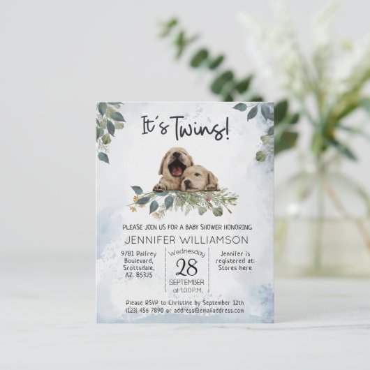 Budget Twins Puppy Baby shower (Staand voorkant)