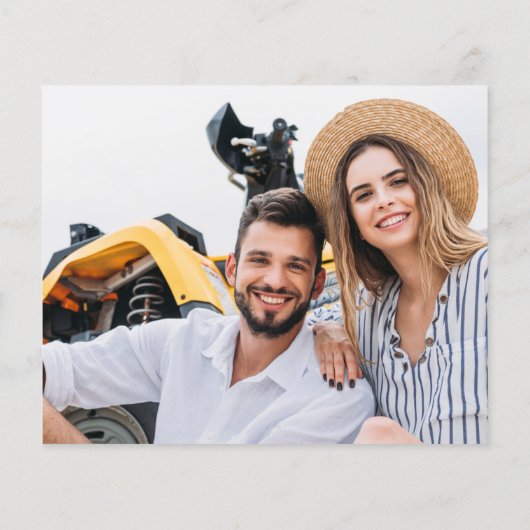 Budget Two Hearts Two Photo Calligraphy Wedding Flyer (Achterkant)