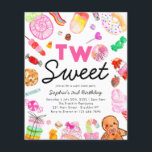 Budget Two SWEET Snoep Kinder Candyland Verjaardag<br><div class="desc">Schattige TWEE LIEF Snoep Land Kinder Candyland Verjaardagsuitnodiging</div>