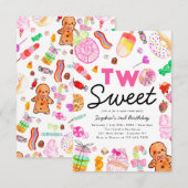Budget TWO SWEET Snoep Land Kind Candyland Verjaar Notitiekaartje (Voorkant / Achterkant)