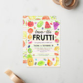 Budget TWO-tti Frutti Zomer Fruit 2e Verjaardag Notitiekaartje (Voorkant / Achterkant in situ)