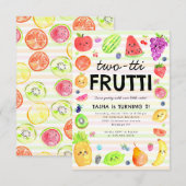 Budget TWO-tti Frutti Zomer Fruit 2e Verjaardag Notitiekaartje (Voorkant / Achterkant)
