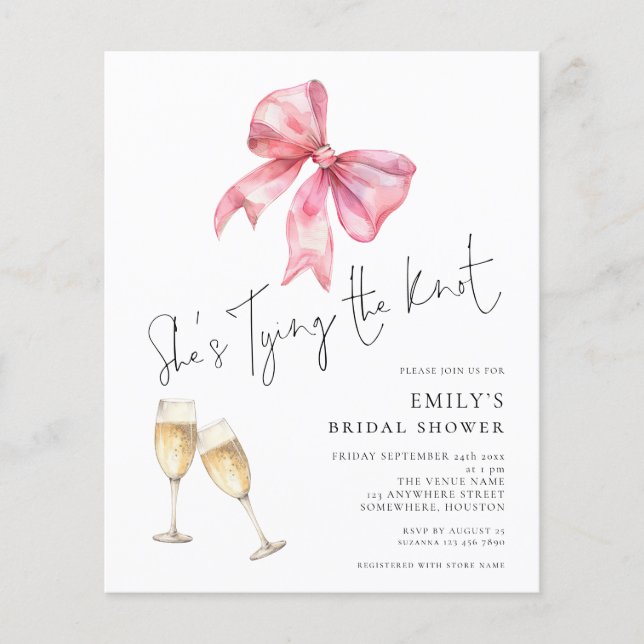 Budget Tying The Knot Pink Bow Vrijgezellenfeest (Voorkant)