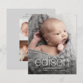 Budget Type Baby Foto Geboorteaankondiging (Voorkant / Achterkant)