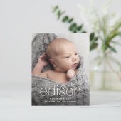 Budget Type Baby Foto Geboorteaankondiging (Staand voorkant)