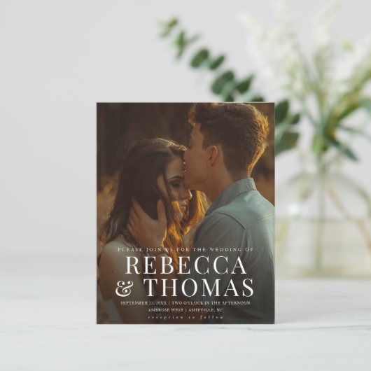 Budget Type Overlay Uitnodiging tot weddenschap (Staand voorkant)