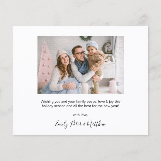 Budget Typografie 5 Fotocollage Kerst Kaarten (Achterkant)