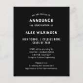 BUDGET Typografie Afstudeerder aankondiging Flyer (Achterkant)