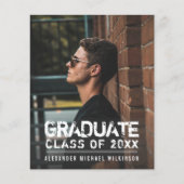  BUDGET Typografie Afstudeerder aankondiging Flyer (Voorkant)