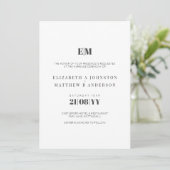 Budget Typografie Black White Wedding nodigt uit (Staand voorkant)