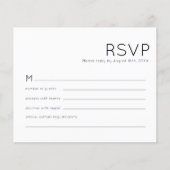 Budget Typografie Black White Wedding RSVP (Voorkant)