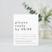 Budget Typografie Black White Wedding RSVP (Staand voorkant)