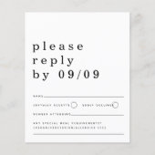 Budget Typografie Black White Wedding RSVP (Voorkant)