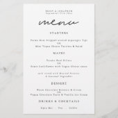 Budget Typografie Elk Kleur Schrift Huwelijksmenu (Voorkant)
