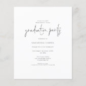 Budget Typografie Foto Afstudeerder Party Invitati (Voorkant)