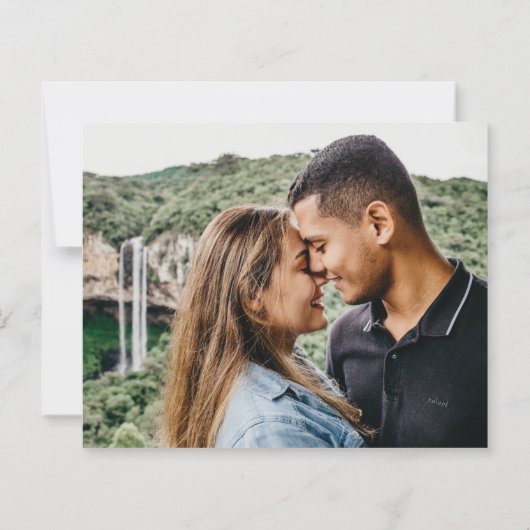 Budget Typografie Foto Bruiloft Save The Date (Achterkant)