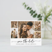 Budget Typografie Foto Bruiloft Save The Date (Staand voorkant)