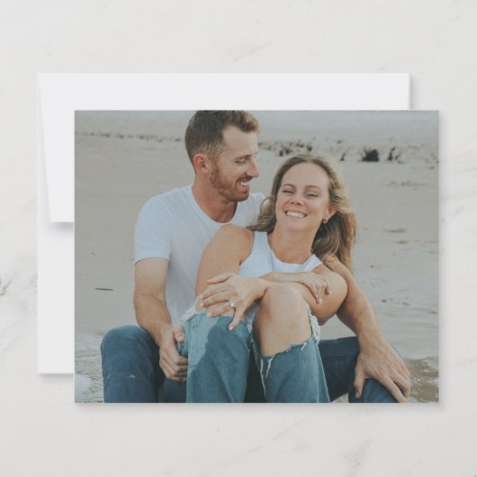 Budget Typografie Foto Bruiloft Save The Date (Achterkant)