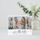 Budget Typografie Foto Bruiloft Save The Date (Staand voorkant)