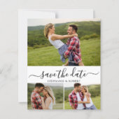 Budget Typografie Foto Bruiloft Save The Date Kaar (Voorkant)