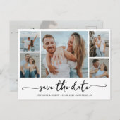 Budget Typografie Foto Bruiloft Save The Date Uitnodiging Briefkaart (Voorkant / Achterkant)