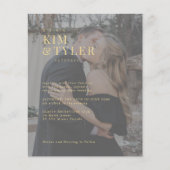 Budget typografie foto overlay bruiloft uitnodigin (Voorkant)