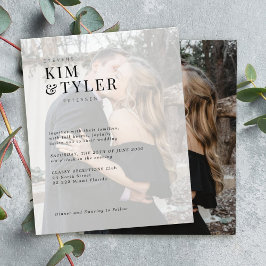 Budget typografie foto overlay bruiloft uitnodigin