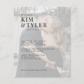 Budget typografie foto overlay bruiloft uitnodigin flyer (Voorkant)