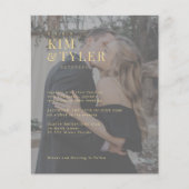 Budget typografie foto overlay bruiloft uitnodigin flyer (Voorkant)