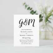 Budget Typografie foto Wedding INVITE (Staand voorkant)