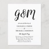 Budget Typografie foto Wedding INVITE (Voorkant)