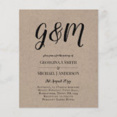 Budget  Typografie foto Wedding INVITE (Voorkant)