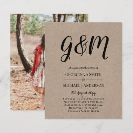 Budget  Typografie foto Wedding INVITE