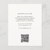 Budget Typografie Monogram Huwelijks QR-code Flyer (Achterkant)