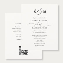 Budget Typografie Monogram Huwelijks QR-code
