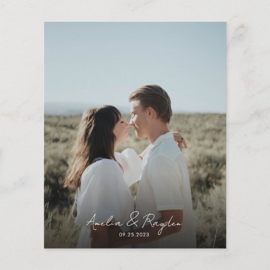 BUDGET Typografie Script Foto QR Code Huwelijk (Achterkant)