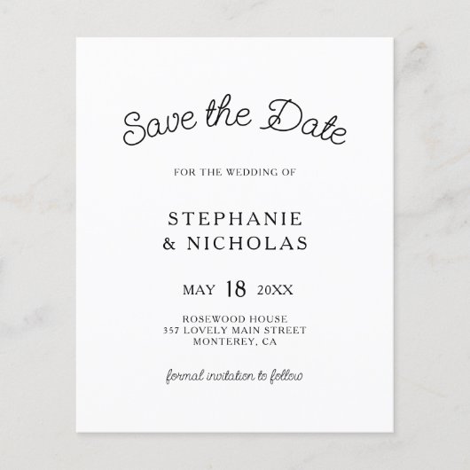 Budget Typografie Script QR Code De datum opslaan Flyer (Voorkant)