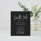 Budget Typografie Zwart QR Code Save the Date (Staand voorkant)
